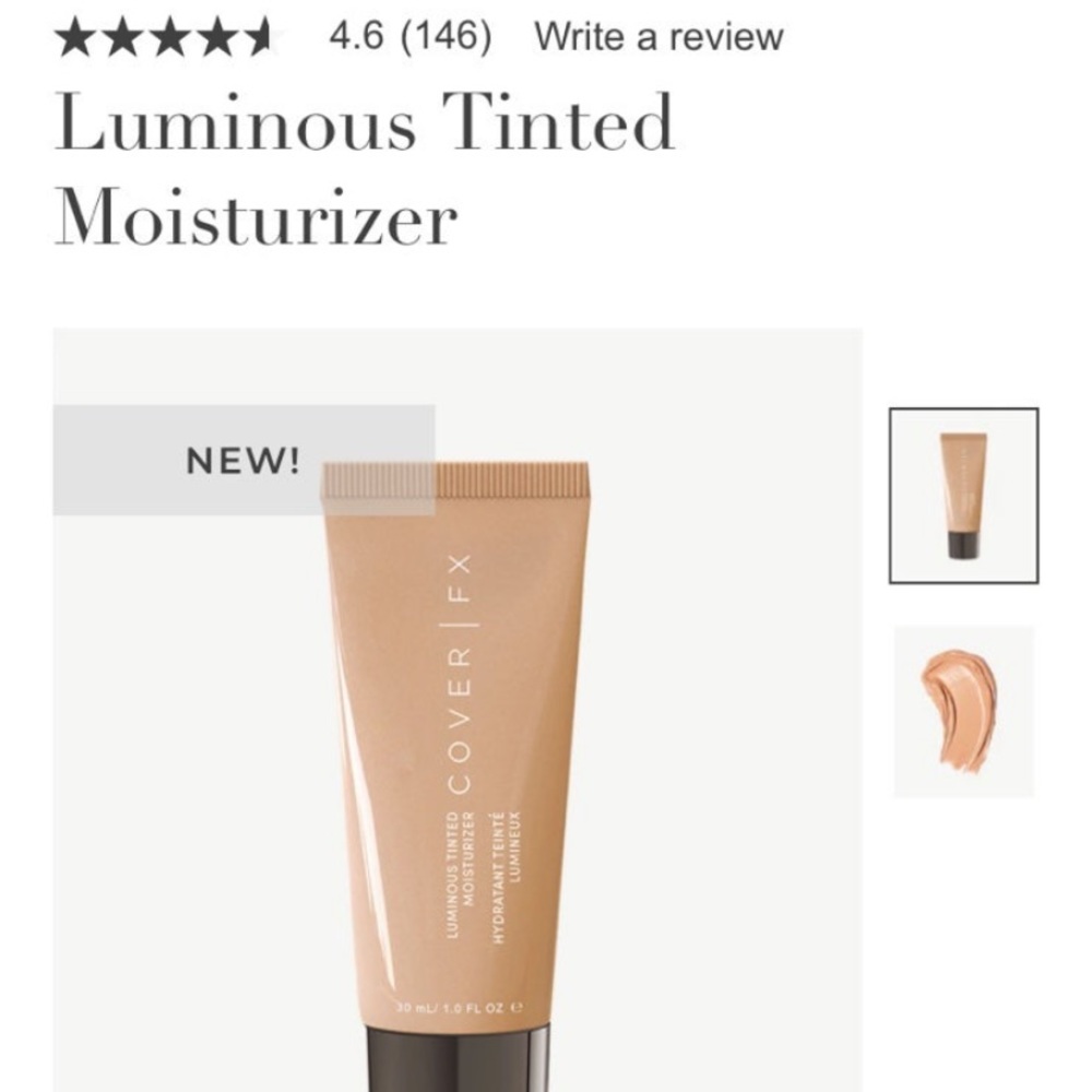 Cover FX Luminous Tinted Moisturizer in “Fair/Light”